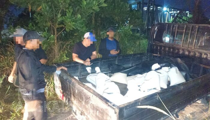 Gagalkan Penyelundupan, TNI AL Amankan 1 Ton Pasir Timah Ilegal di Pangkalpinang