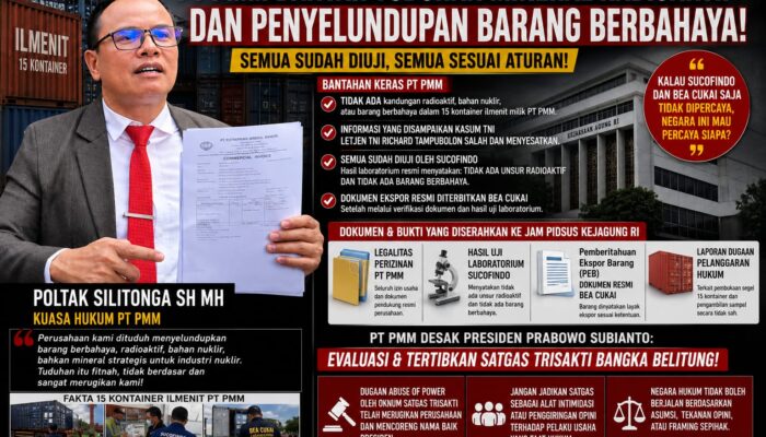 PT PMM Desak Presiden Prabowo Copot dan Evaluasi Satgas Trisakti Babel: Jangan Jadikan Kekuasaan Alat Intimidasi