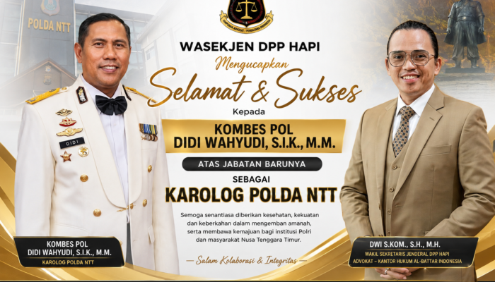 Wasekjen DPP HAPI Ucapkan Selamat kepada Kombes Pol Didi Wahyudi atas Jabatan Baru sebagai Karolog Polda NTT