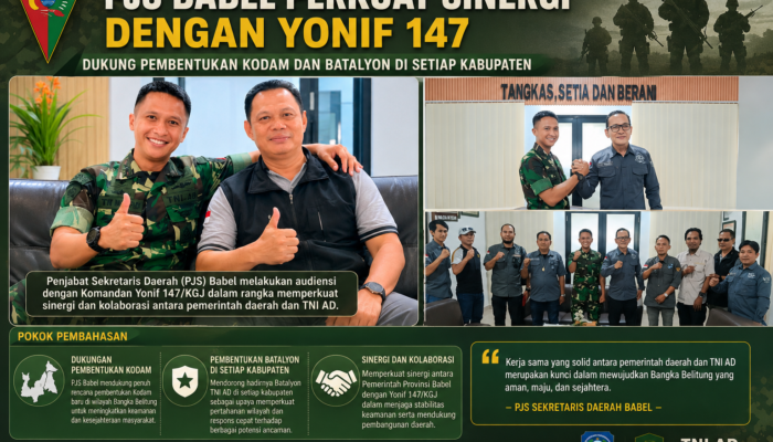 PJS Babel Perkuat Sinergi dengan Yonif 147, Dukung Pembentukan Kodam dan Batalyon di Setiap Kabupaten